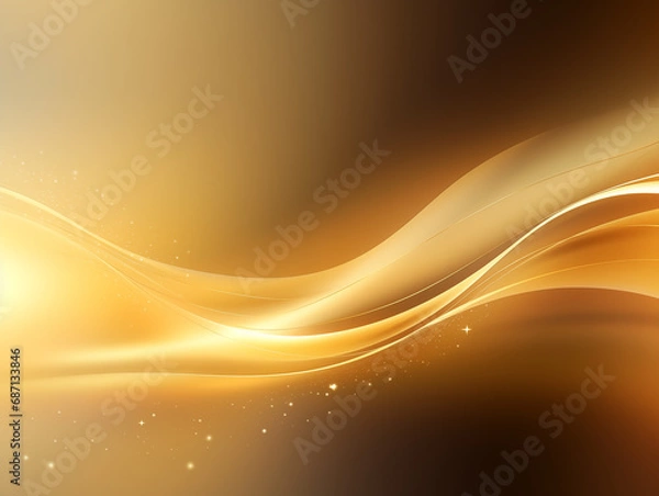 Fototapeta Abstact glow golden wavvy background. Copyspace for text
