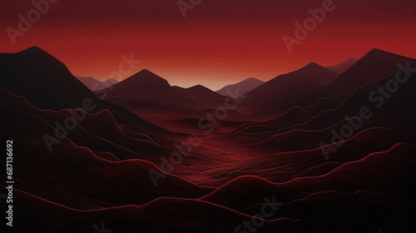 Obraz Artistic landscape in red tones