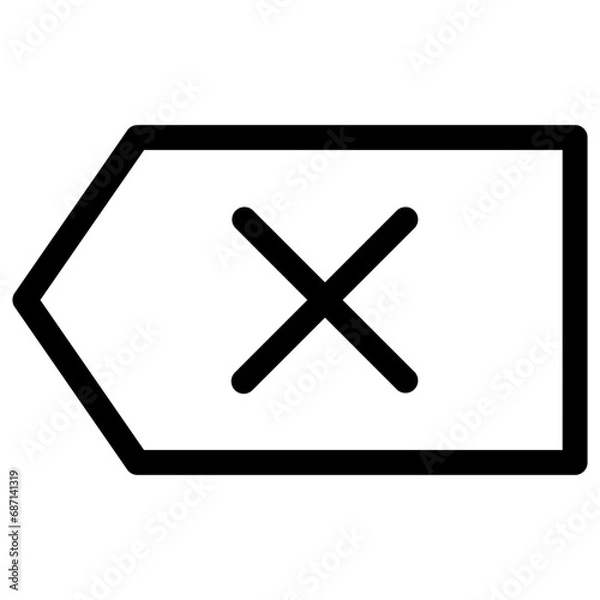 Fototapeta Delete or backspace button icon