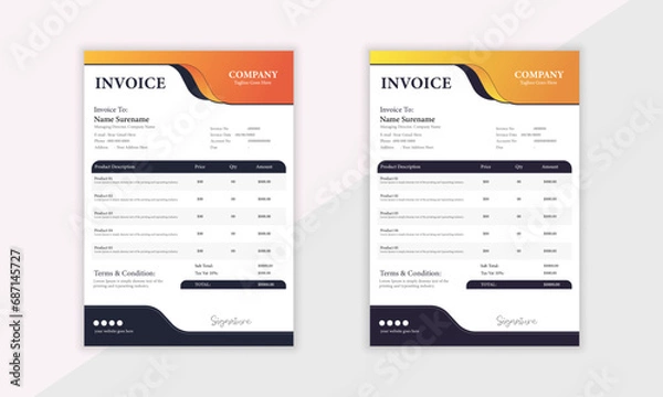 Fototapeta Invoice Design For business.