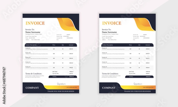 Fototapeta Invoice Design For business.