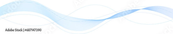 Fototapeta 水色のグラデーションのウェーブの幾何学ベクター背景画像