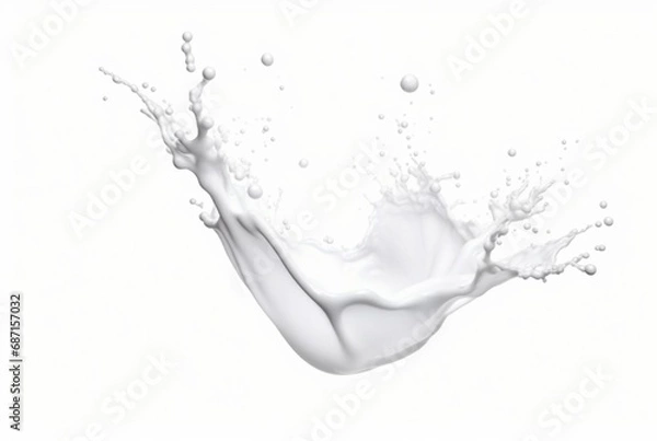 Fototapeta white milky water splash isolated on white background. generative ai