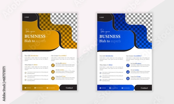 Fototapeta Unique Corporate Flyer Design template for business.