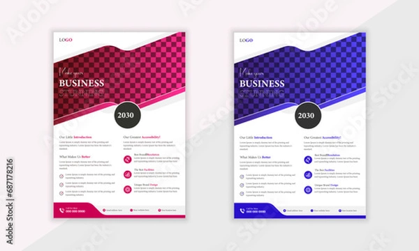 Fototapeta Unique Corporate Flyer Design template for business.