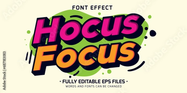 Fototapeta editable comic text effect cartoon font style