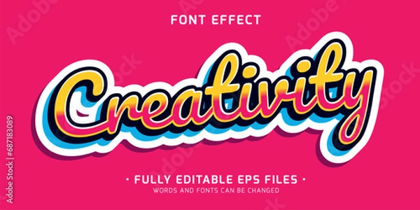 Fototapeta editable sticker text effect cartoon font style