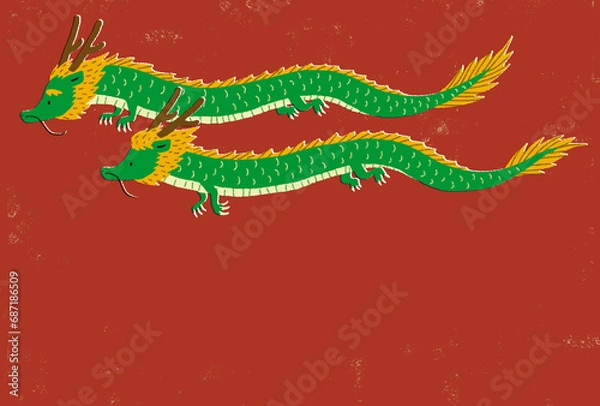 Obraz 年賀状、2024年、辰年、令和6年