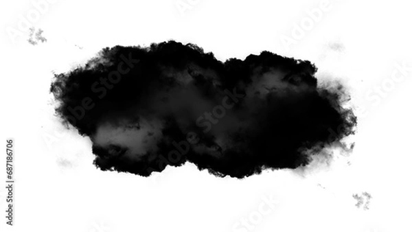 Obraz Black clouds. Clouds with transparent black background. Smoke without background. Smoke PNG. Loose smoke and cloud textured backgrounds with transparencies.