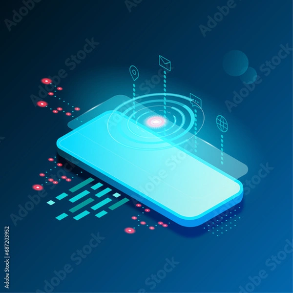 Obraz Technological phone in isometric