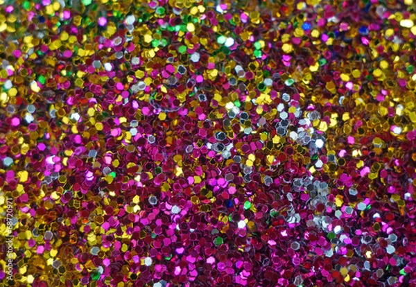 Fototapeta Small multicolored sequins as background
