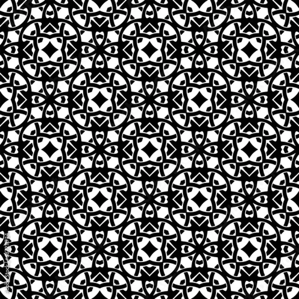 Fototapeta Black pattern. Seamless texture for fashion, textile design,  on wall paper, wrapping paper, fabrics and home decor. Simple repeat pattern.Abstract design.