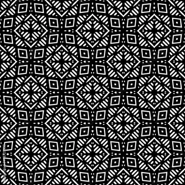 Fototapeta Black pattern. Seamless texture for fashion, textile design,  on wall paper, wrapping paper, fabrics and home decor. Simple repeat pattern.Abstract design.