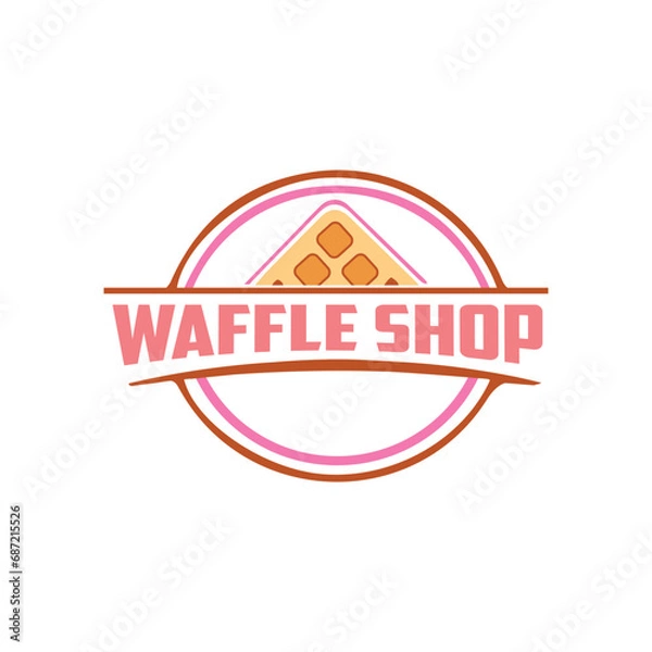Obraz waffle shop logo design vector