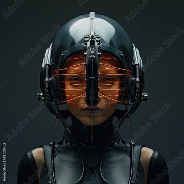 Obraz Female Cyber Robot with artificial intelligence.