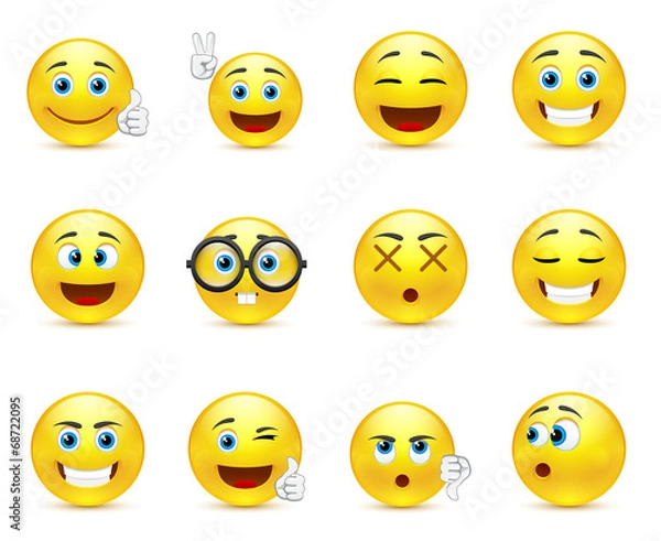 Obraz smiley faces images expressing different emotions