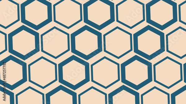 Fototapeta Seamless abstract pattern with hexagons. Geometrical retro template Vector illustration