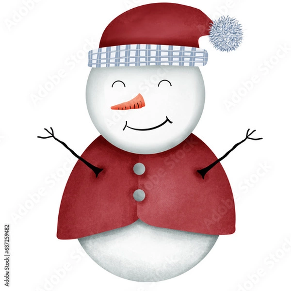 Obraz snowman with red hat 1