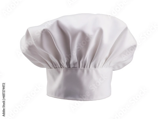 Fototapeta The Cook hat is isolated on a transparent background. The chef's hat is cut out. White chef hat. 