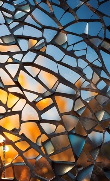 Obraz Broken Glass Shards - Beautiful Texture, Graphic Element - AI generative art