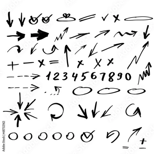 Obraz Set of hand drawn arrows