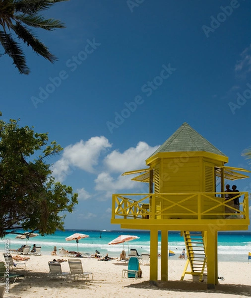 Fototapeta lifeguard station, barbados