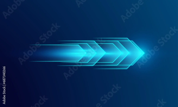 Obraz Abstract digital arrows technology dark blue background. Exchange and transfer concept. Vector Illustration