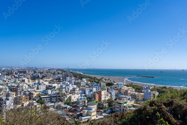 Fototapeta 高雄灯台から見る旗津区の町並み 台湾 高雄市