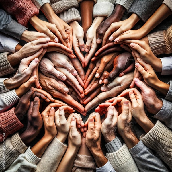 Obraz AI-Generated Hands Forming a Heart of Unity