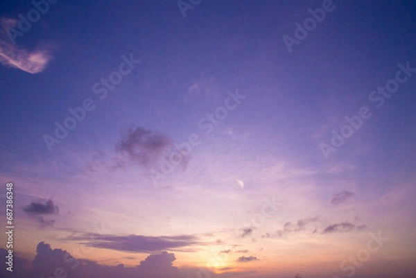 Fototapeta full sky with magenta color along with clouds, Full sky in pink color with rising of sun