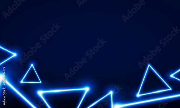 Fototapeta Abstract Key Door open Light out technology and with neon triangles. Hitech communication concept innovation background,  vector design