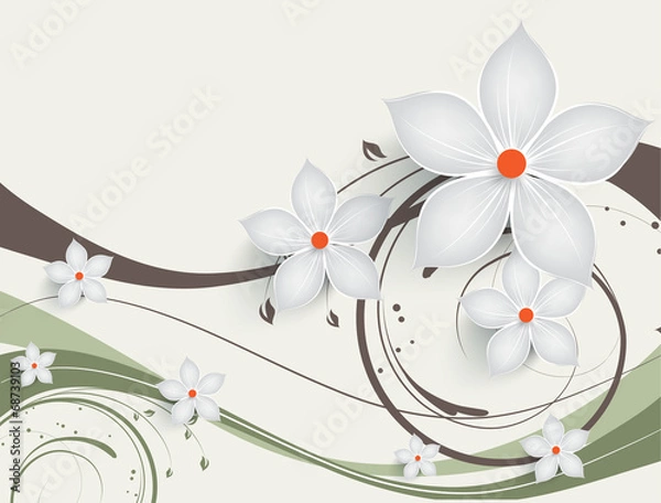 Obraz Abstract floral background with 3D effect