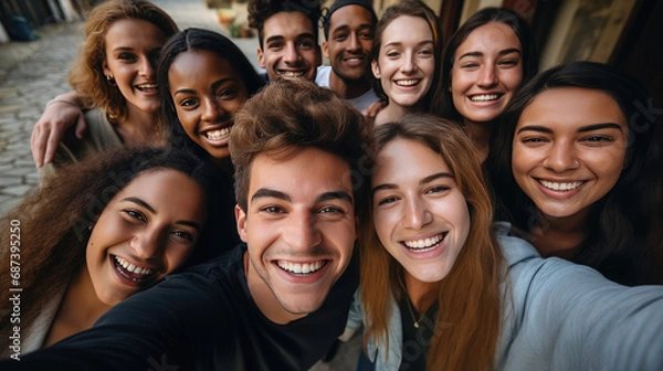Fototapeta Group selfie Generative Ai