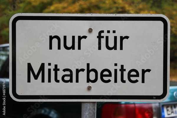 Fototapeta Nur für Mitarbeiter