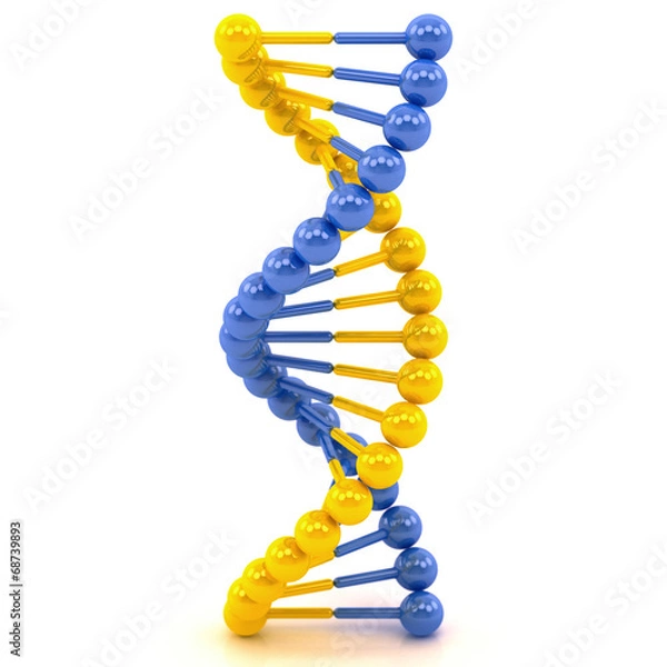 Obraz yellow blue DNA molecule