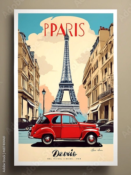 Fototapeta eiffle tower poster design illustration