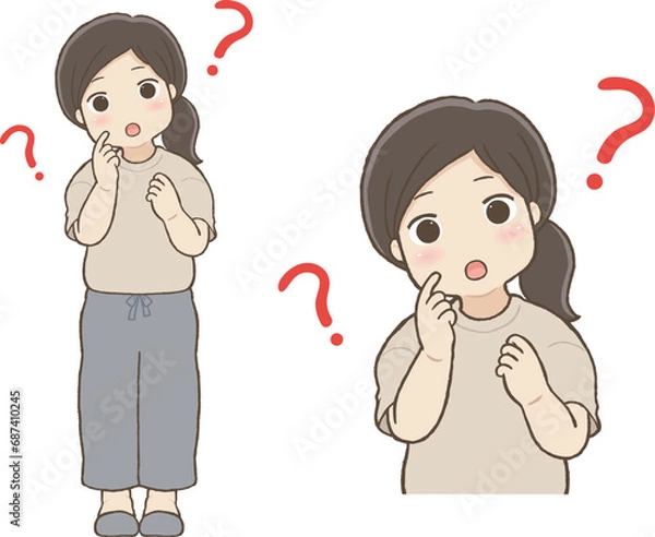 Fototapeta 疑問に思うぽっちゃり女子