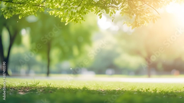 Fototapeta blur park garden tree in nature background.