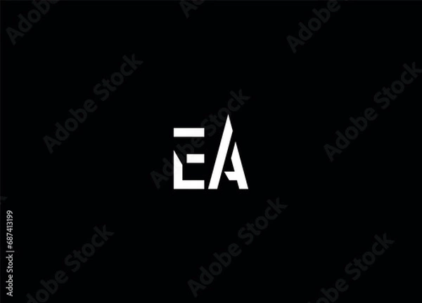 Obraz EA  letter logo design and creative logo