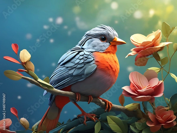 Obraz 3D Bird Generated With AI