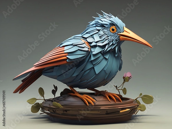 Obraz 3D Bird Generated With AI