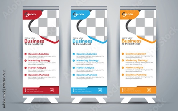 Fototapeta Business Marketing rollup banner design, corporate Business rollup banner Template Design.