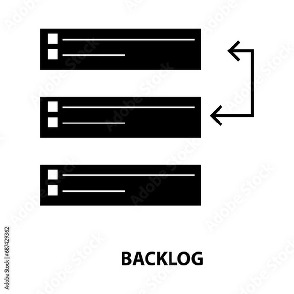 Fototapeta Backlog vector flat trendy style creative icon on white background..eps