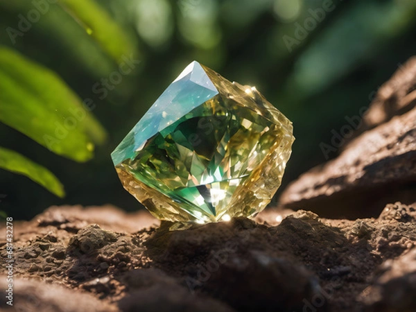 Fototapeta Diamond glowing background, Luxury value concept. Generative AI