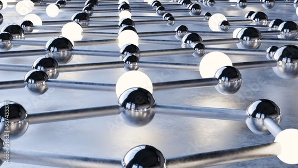 Fototapeta Social network concept , Abstract sci-fi background , 3D Render