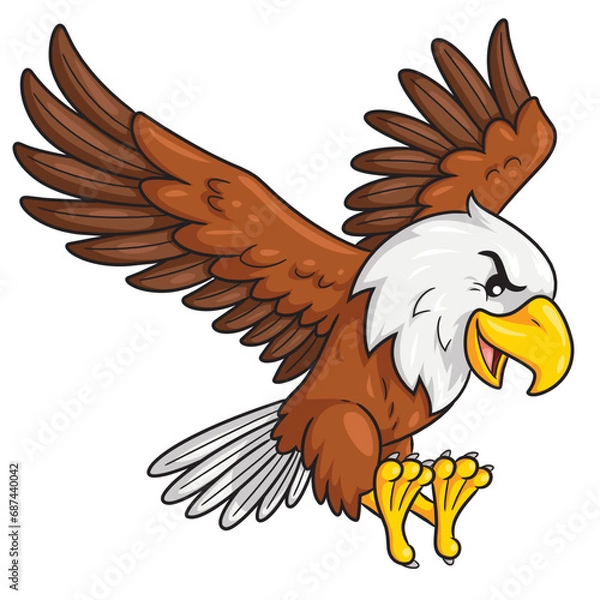 Obraz Cartoon eagle attacking