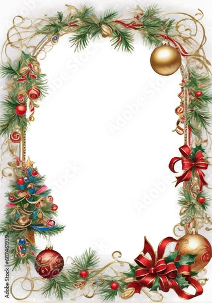 Obraz christmas frame with branches