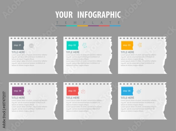 Obraz Infographic design presentation business infographic template with 6 options
