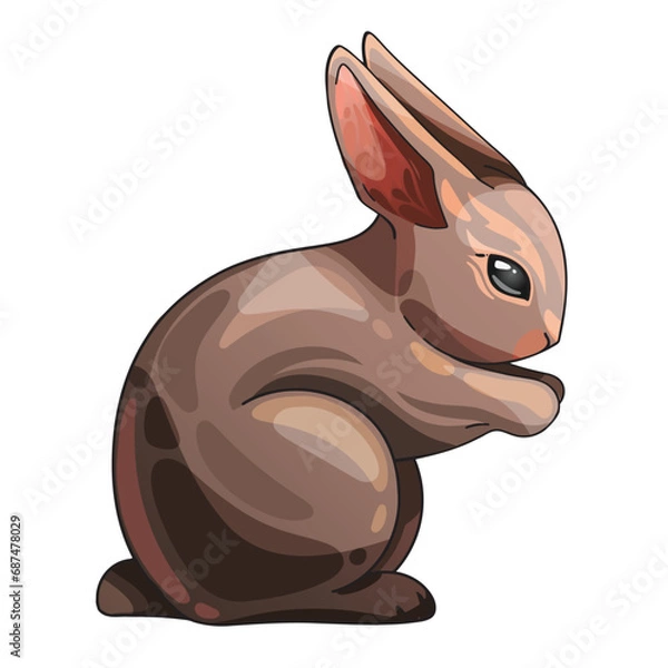 Fototapeta Vector illustration of a little rabbit
