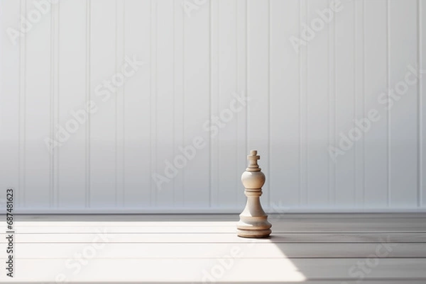 Fototapeta Chess piece on plain background, strategy concept mockup